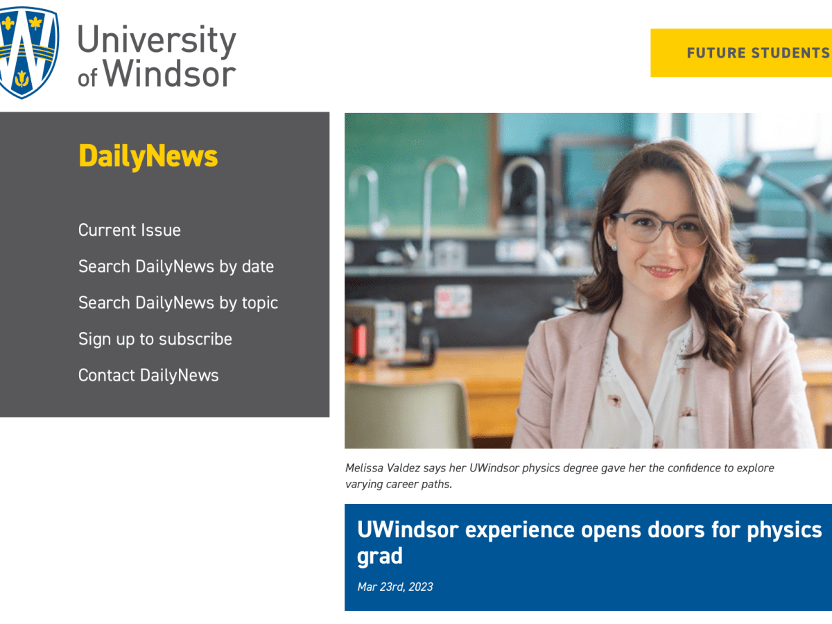 “Because of Science” University of Windsor Alumna&nbsp;Feature